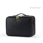 Trousse de Toilette en Cuir Grande Capacité Portable Trousse de Maquillage pour Maquilleur