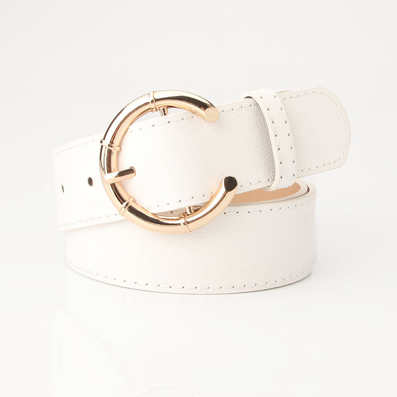 Ceinture pour femmes, boucle ardillon en alliage, boucle en forme de C