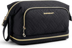 Grande trousse de maquillage matelassée à large ouverture