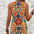 Gilet floral d'été sans manches pour femme