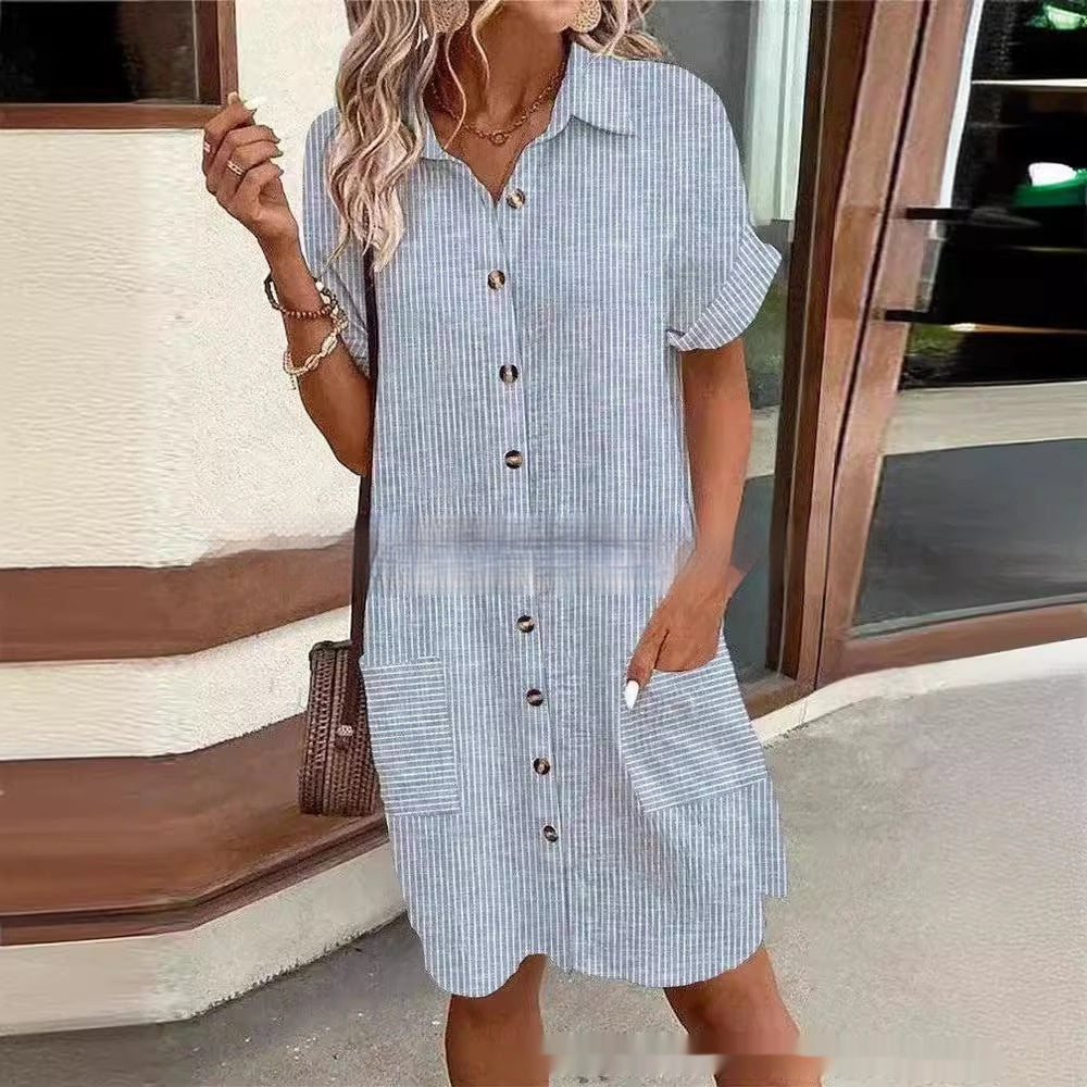 Robe à revers chemise de poche européenne et américaine