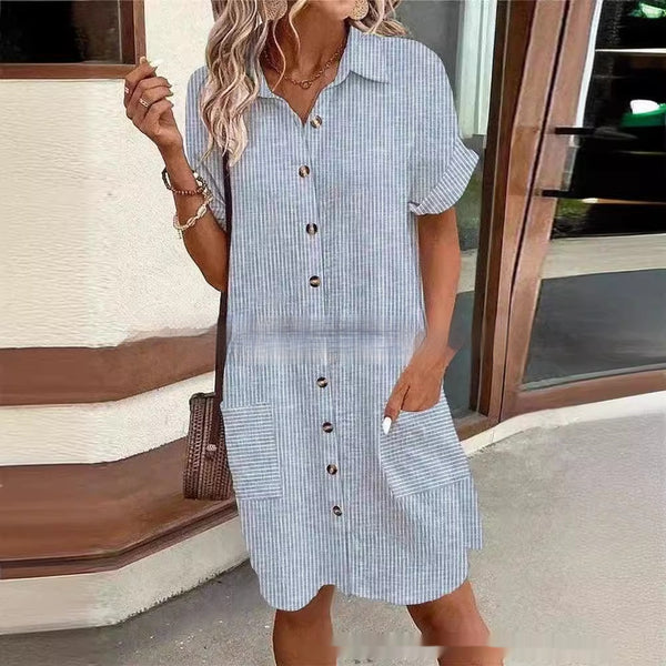 Robe à revers chemise de poche européenne et américaine