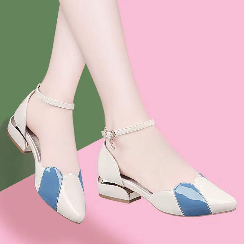 Sandales à talons épais pour femme, à boucle, grande taille