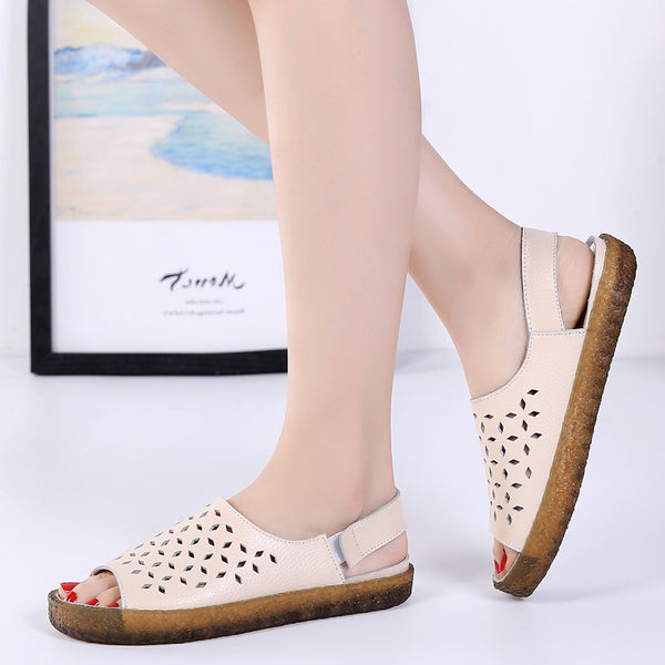 Sandales Évidées Grande Taille pour Femmes Style Coréen Sandales Femmes Enceintes