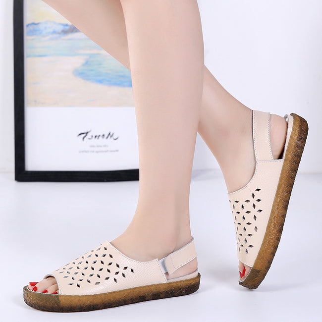 Sandales Évidées Grande Taille pour Femmes Style Coréen Sandales Femmes Enceintes Hover Image