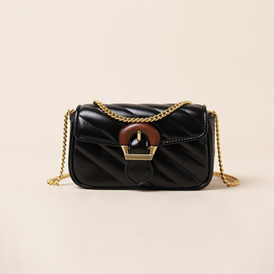 Sac messager brodé avec motif chaîne de fil pour femme, grand sac à bandoulière avec boucle en métal