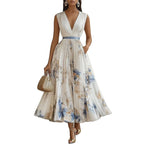 Robe sans manches imprimée tendance pour femme