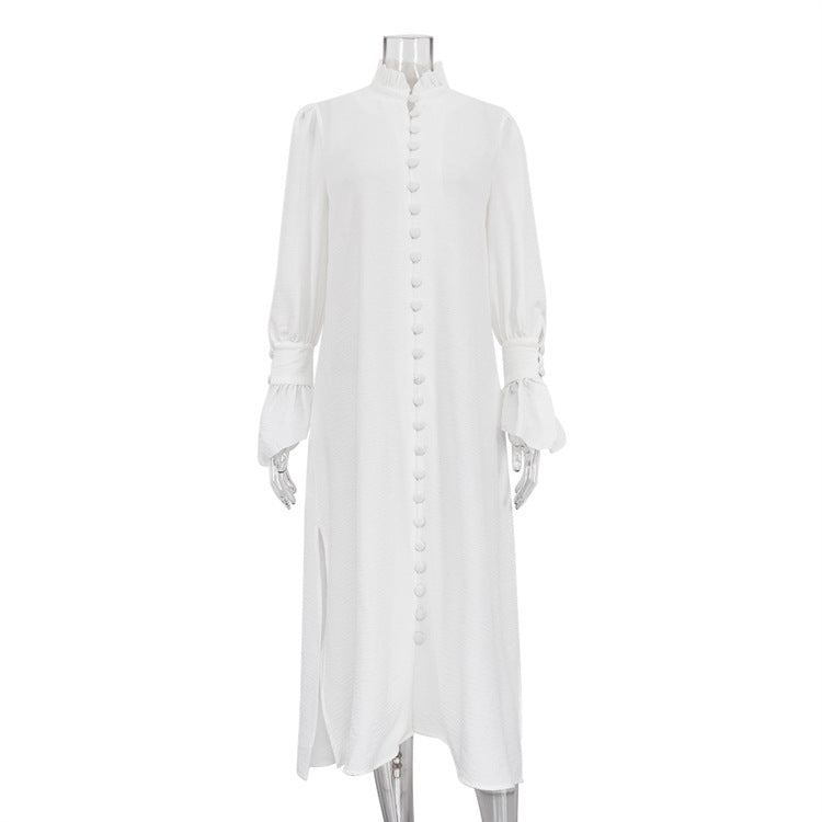 Robe longue décontractée fendue pour femme