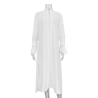 Robe longue décontractée fendue pour femme