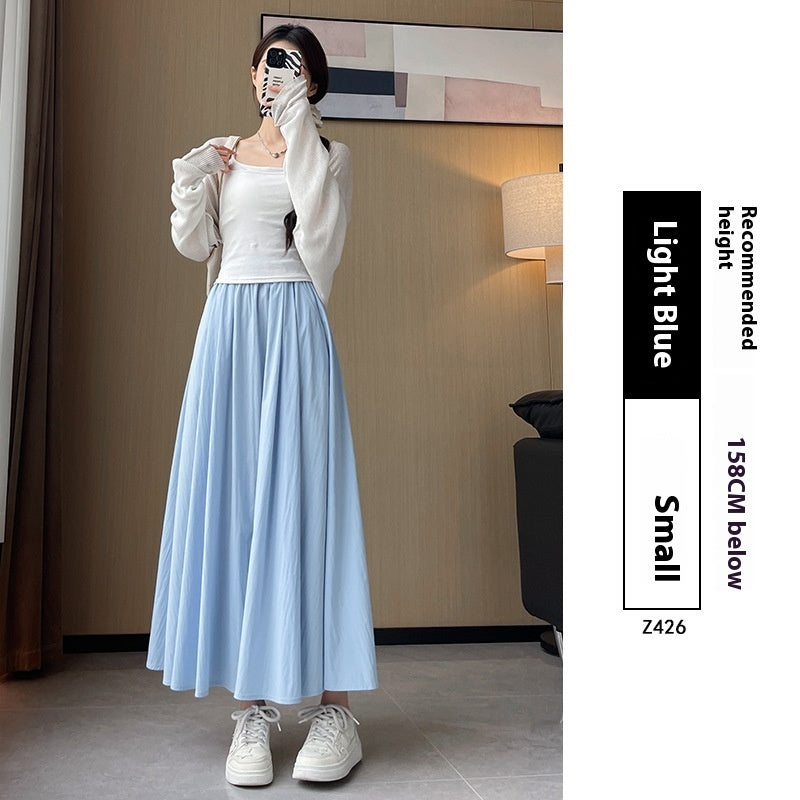 Robe Plissée Amincissante Taille Haute Évasée d'Été