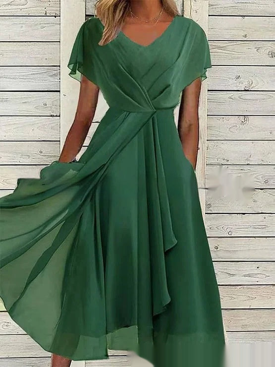 Robe en mousseline unie pour femme