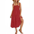 Robe sans manches dos nu ample pour femme