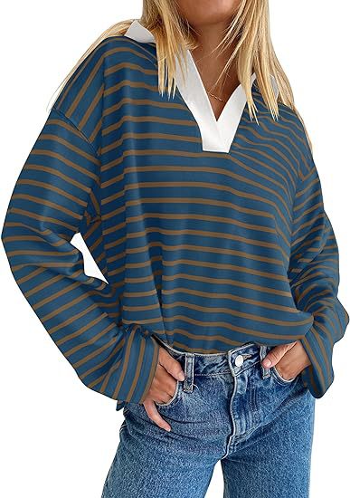 Sweat-shirt décontracté à manches longues avec broderie assortie à l'encolure