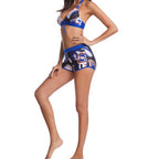 Bikini taille haute imprimé à angle plat