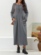 Robe décontractée ample molletonnée pour femme