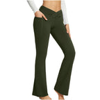 Pantalon de yoga à jambes larges, taille haute et coupe ajustée pour femme