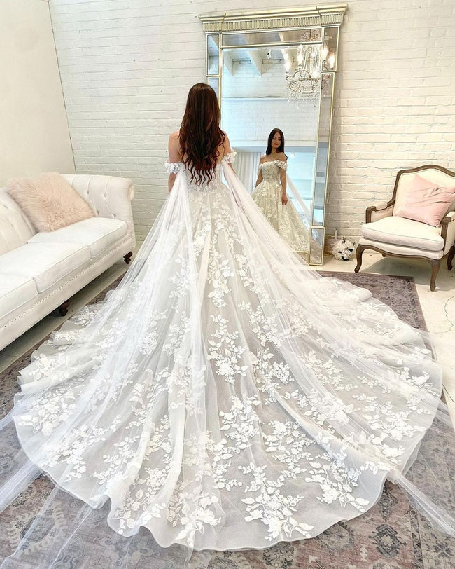 Robe de mariée légère traîne française simple Main Image