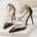 Talons aiguilles à bout pointu peu profond pour femmes