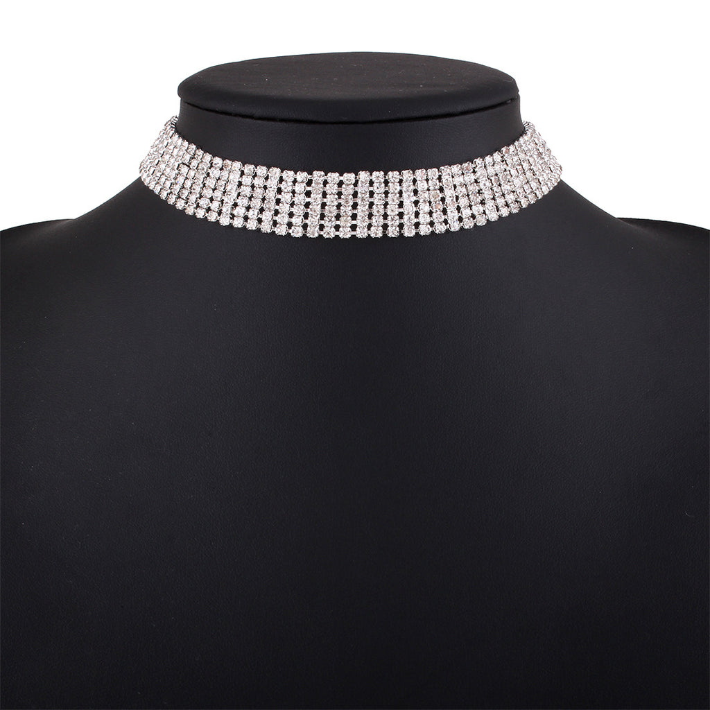 Collier Collier Fille Tendance Collier En Strass Complet Collier En Alliage