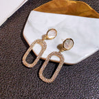 Boucles d'oreilles pendantes exagérées en strass pour femmes