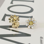 Boucles d'oreilles élégantes en forme de marguerite pour femmes, bijoux de mode, accessoires en cuivre plaqué or