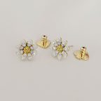 Boucles d'oreilles élégantes en forme de marguerite pour femmes, bijoux de mode, accessoires en cuivre plaqué or