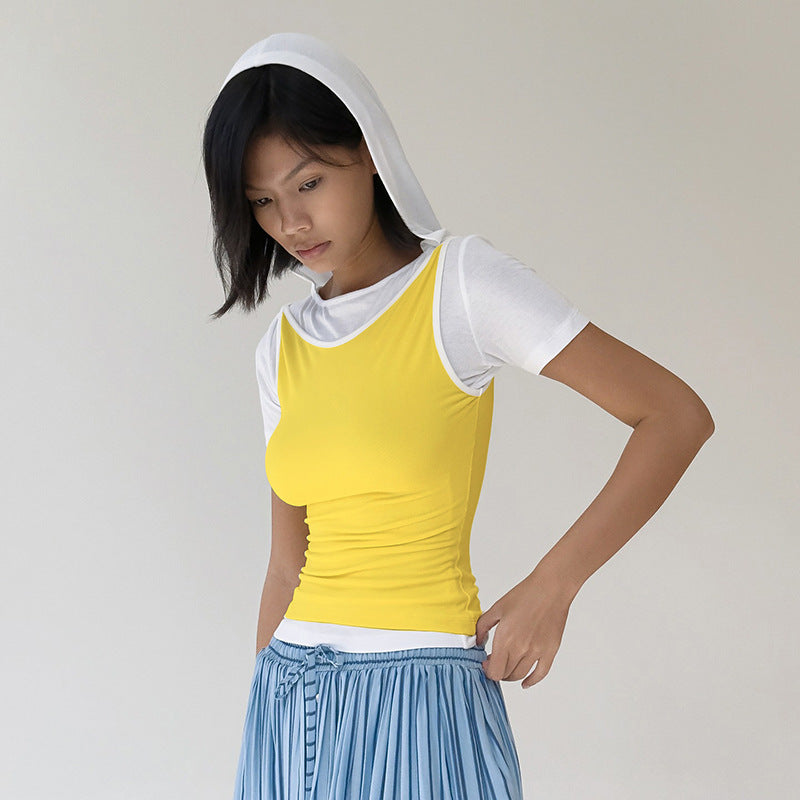 Camisole courte décontractée sport ajustée pour femme