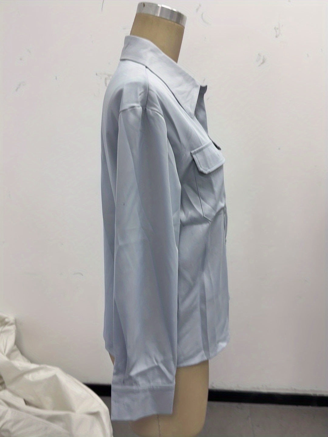 Chemise à col manches longues décontractée et élégante pour femme