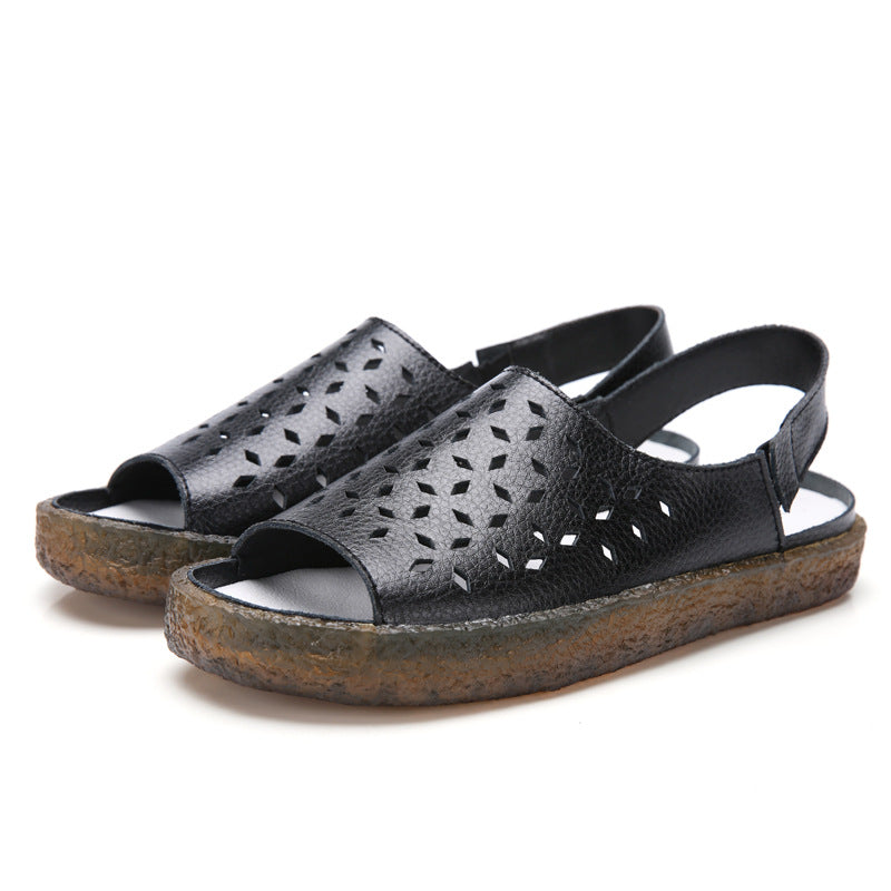 Sandales Évidées Grande Taille pour Femmes Style Coréen Sandales Femmes Enceintes