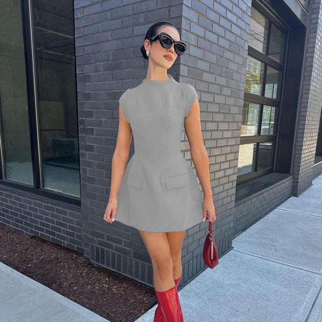 Robe Courte Ajustée Zippée Femme Main Image