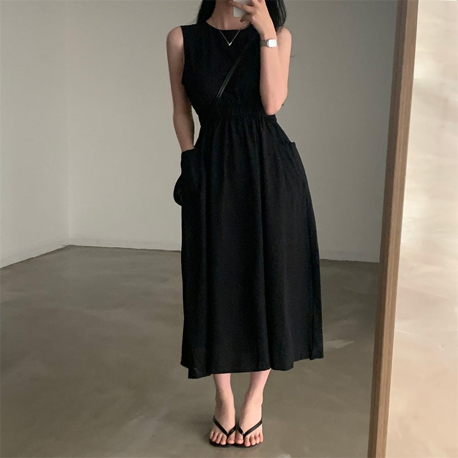 Robe sans manches à poches pour femme
