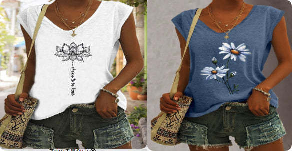 Hauts T-shirts style européen et américain pour femmes
