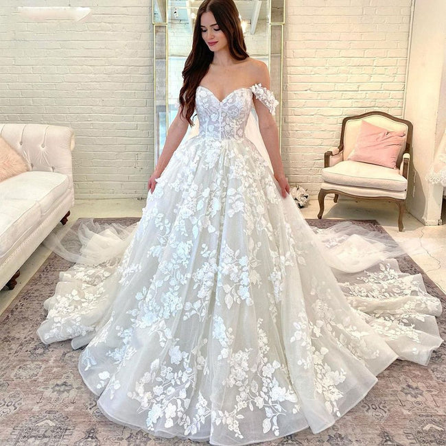 Robe de mariée légère traîne française simple Hover Image