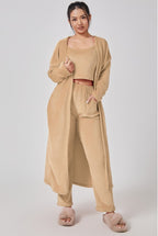 Ensemble de pyjama douillet, Ensemble de détente 3 pièces, Joli vêtement de détente, Ensembles de survêtement chauds, Ensemble assorti, Ensemble de détente, Ensembles de pantalons 3 pièces, Robe d'hiver femme
