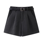Shorts de costume tendance en laine pour femme