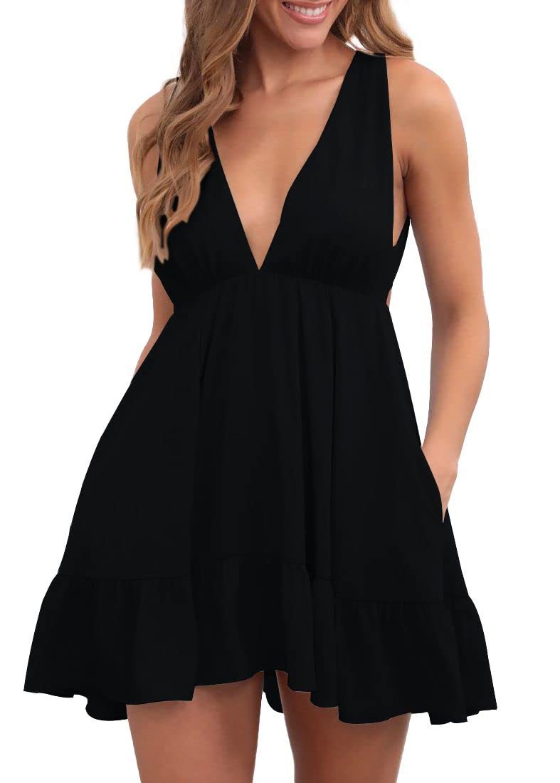 Robe sans manches à dos nu pour femme