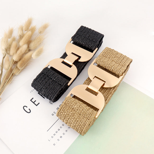 Ceinture élastique tissée extensible pour femme Main Image