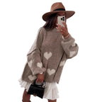 Pull en maille lâche color-block pour femme