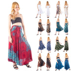 Jupe de plage décontractée à lacets motif imprimé grand ourlet