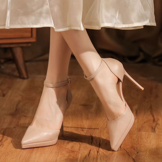 Leather Ankle-strap Stilettos High Heels Main Image