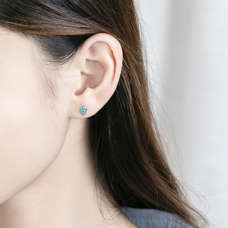 Boucles d'oreilles feuille émaillées Wanying Bijoux pour femmes