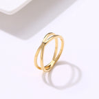 Bague Bohème Vintage Croisée en Or pour Femme Mariage