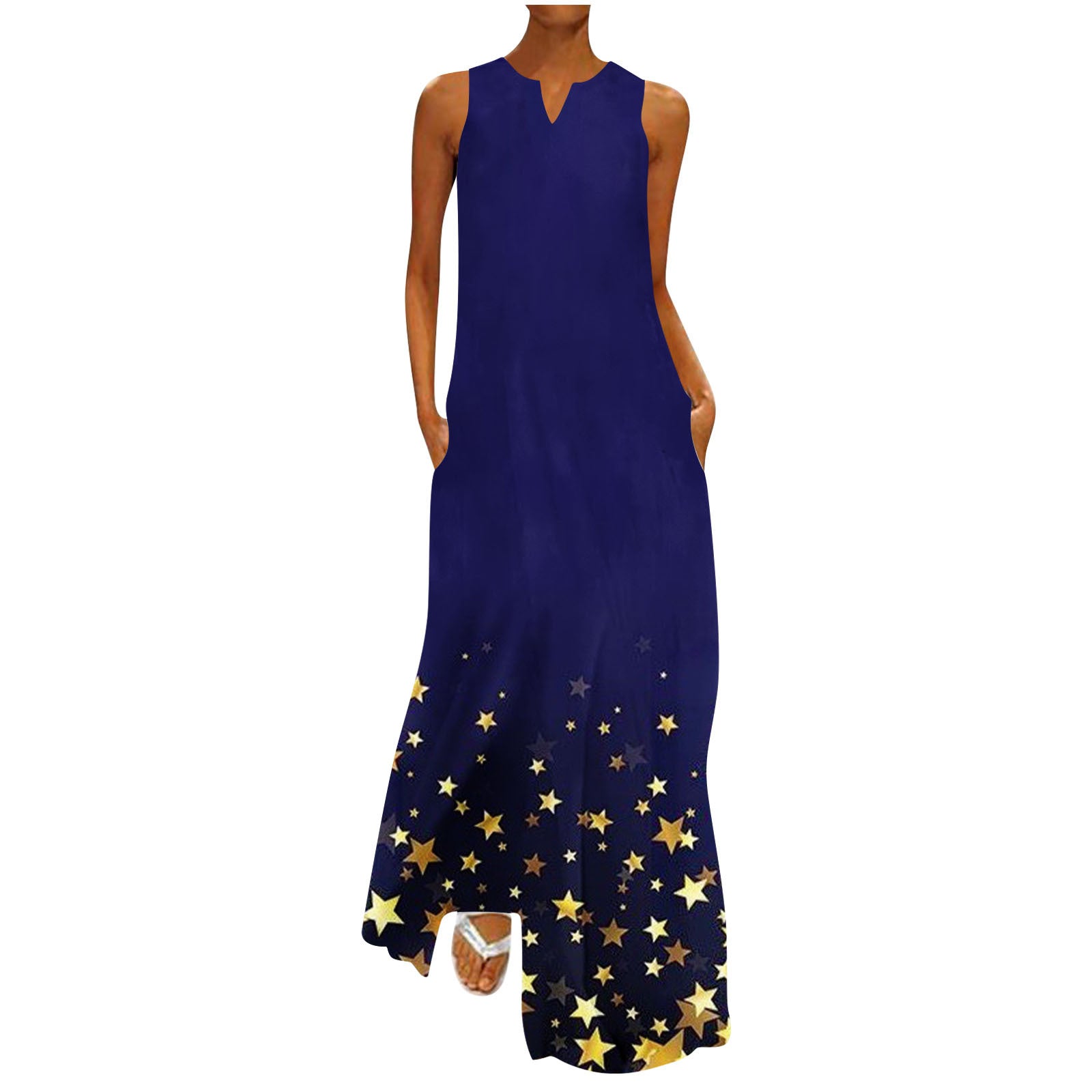 Robe longue femme imprimé peint mode