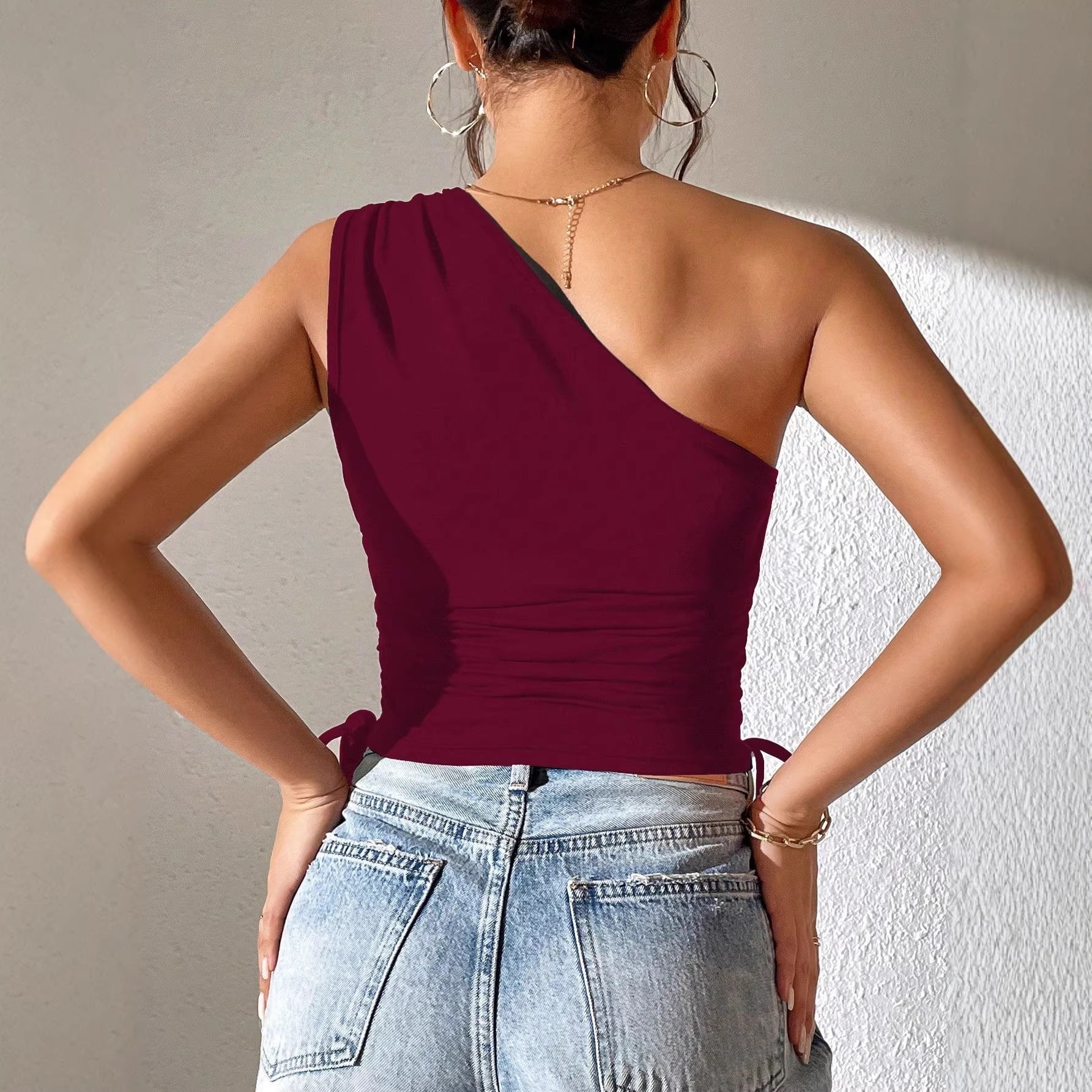 Haut caraco sexy à épaules dénudées pour femme