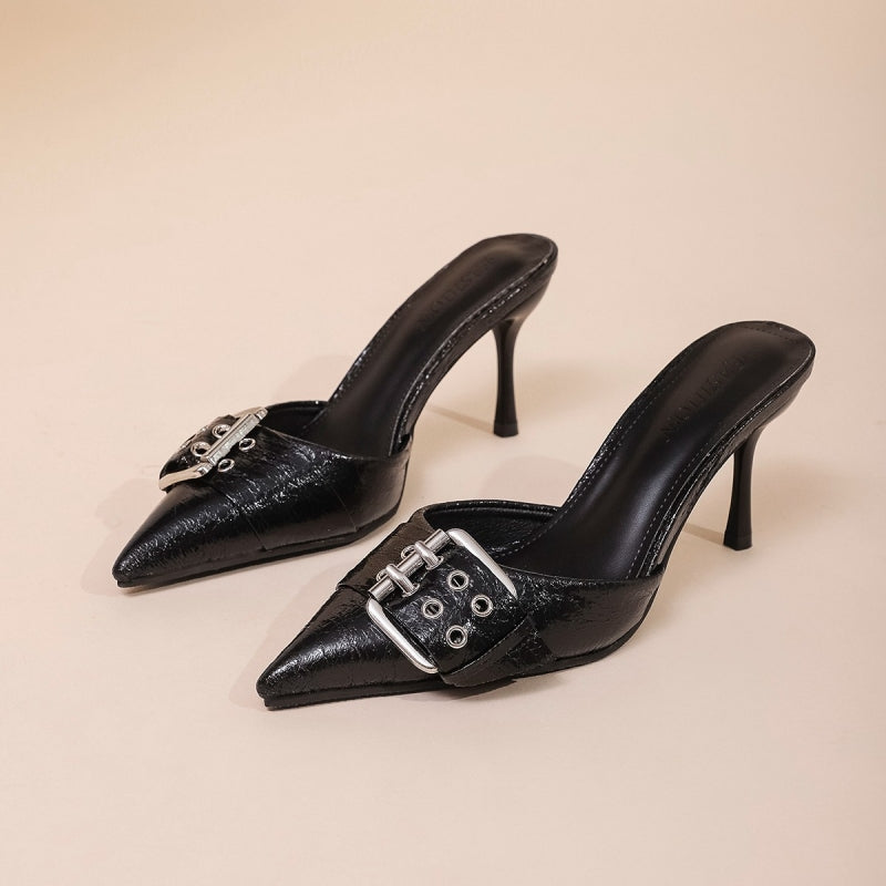Escarpins à bride pointue avec boucle décorative pour femme