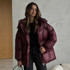 Veste slim à cordon de serrage, rembourrée de coton, à capuche zippée et confortable
