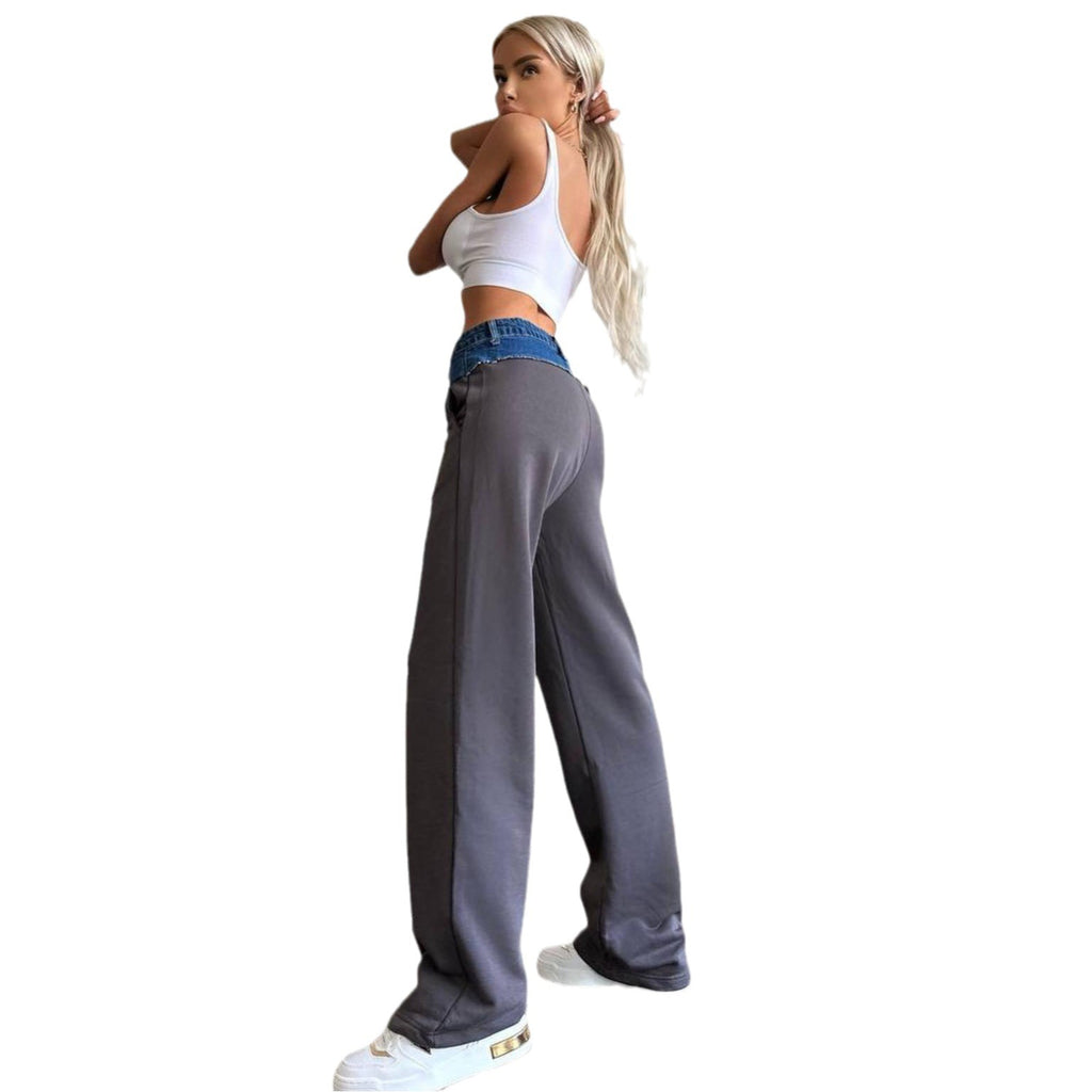 Pantalon droit ample et fluide femme