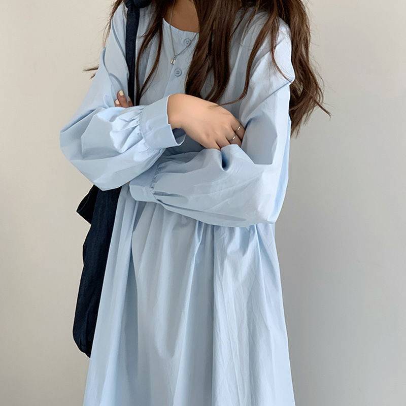 Robe longue douce chemise style français