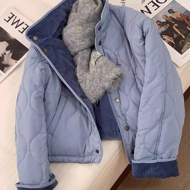 Veste en coton côtelé bleu anti-âge pour femme Main Image