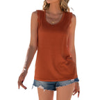 Lace Crew Neck Sleeveless Panel T-Shirt Women
